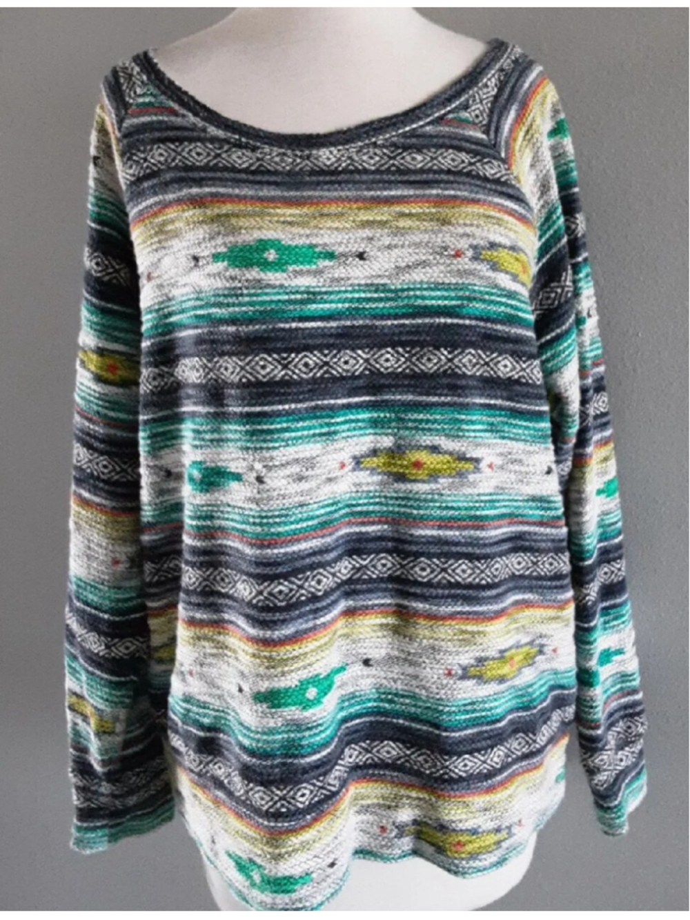 ARIAT "Sandy" SOUTHWESTERN PULL OVER SHIRT SZ L Rich Saddleblanket Design